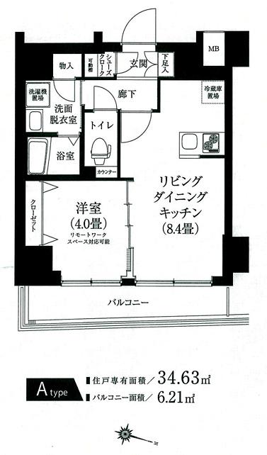 アイル プレミアム亀戸ノース(1LDK/3階)の間取り写真