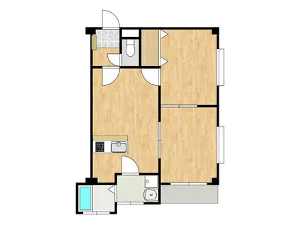 SP周南ビル(2LDK/3階)の間取り写真