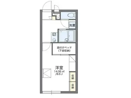 レオパレスアプリコーゼ(1K/2階)の間取り写真