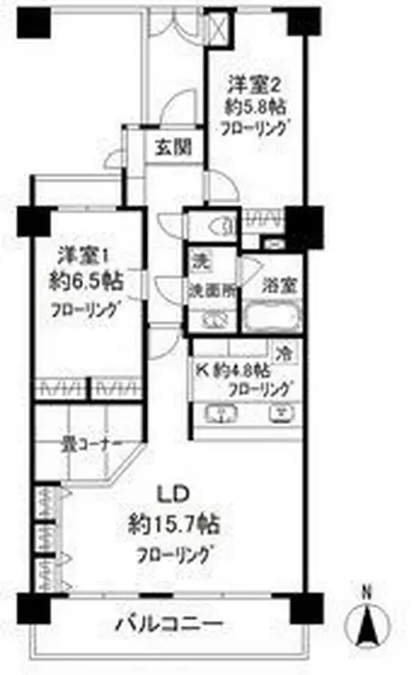朝日八王子マンション 13階階 間取り