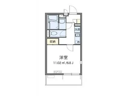 リフル川崎(1K/1階)の間取り写真
