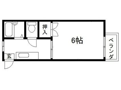 カーサしもがも(1K/1階)の間取り写真