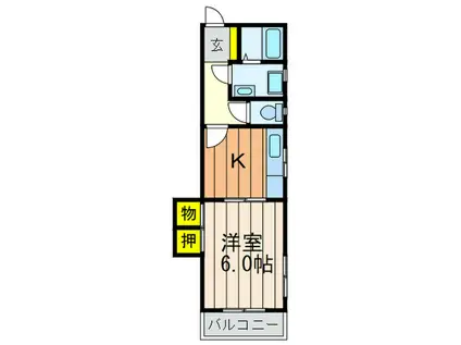 タナカハイツ(1K/3階)の間取り写真