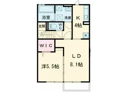 メゾン昴(1LDK/2階)の間取り写真