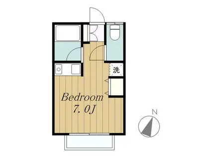 アットハイム(ワンルーム/1階)の間取り写真