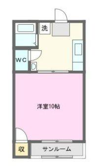 ヒルズ北山(1K/2階)の間取り写真