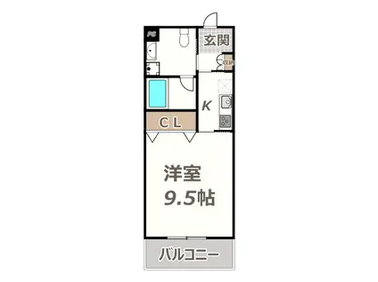 クローバー・プレミア昭和町(1K/5階)の間取り写真