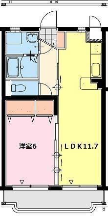 エアフォルク II(1LDK/4階)の間取り写真