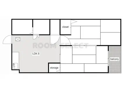 サンローヤル東山ビルNO.3(2LDK/2階)の間取り写真