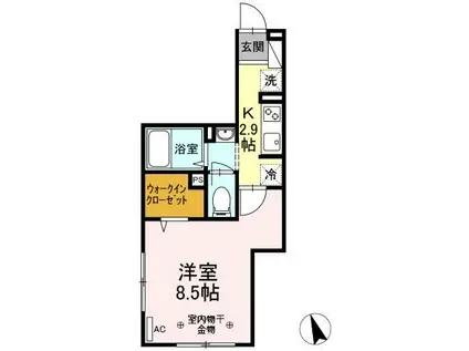 PRIMAVERA ROSA(1K/3階)の間取り写真