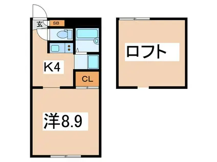 RE-BIRTH KOUSAI A(1K/2階)の間取り写真