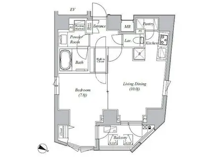 CASA SPLENDIDO LA PLUS 元赤坂 カーサスプレン(1LDK/11階)の間取り写真