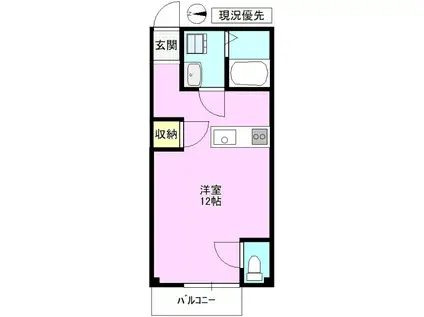 LA TOUR NET.UN(ワンルーム/1階)の間取り写真