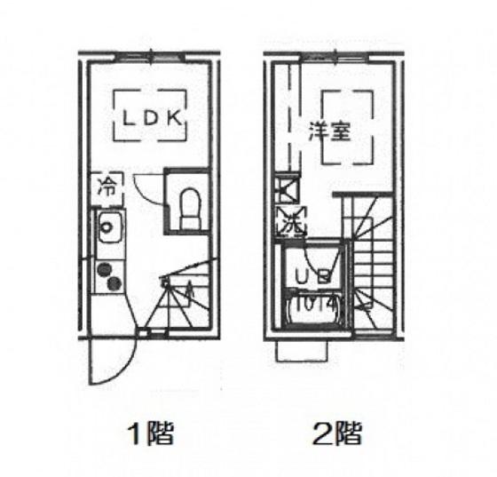 本浦コーポラスI(1LDK/1階)の間取り写真