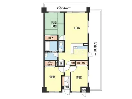 M・メゾン黒田(3LDK/4階)の間取り写真