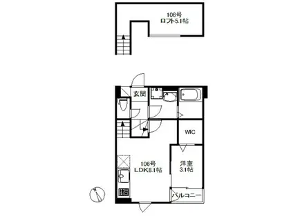 MAISON SOLEIL(1LDK/1階)の間取り写真