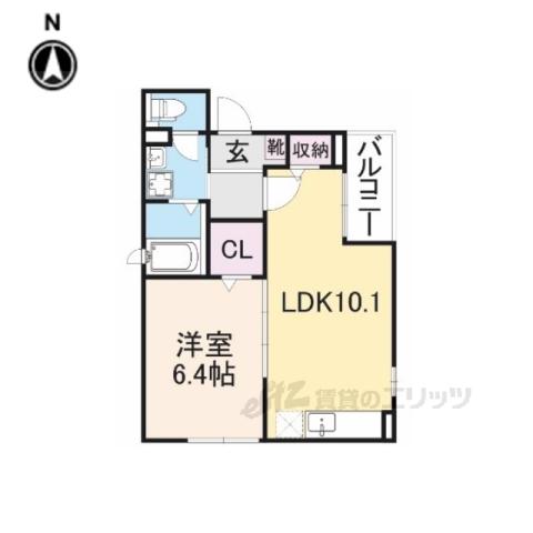 アプリコット(1LDK/2階)の間取り写真