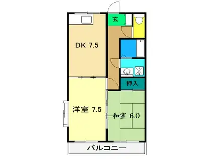 あざみのスクエアII(2LDK/3階)の間取り写真