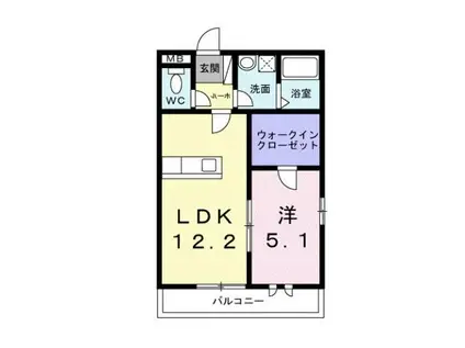 アザレア伊万里III(1LDK/1階)の間取り写真