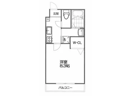 サクシード伏見京橋セカンド(1K/1階)の間取り写真