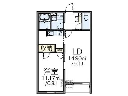 多摩都市モノレール 柴崎体育館駅 徒歩7分 2階建 築13年(1LDK/1階)の間取り写真