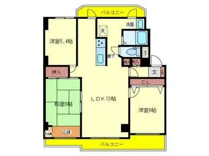 鳳SWING(3LDK/1階)の間取り写真