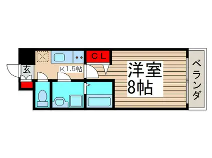 ドゥーエ西船橋(1K/4階)の間取り写真