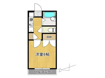 ミルキーウェイ イースト棟(1K/4階)の間取り写真