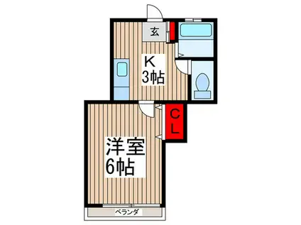 HOUSE HORIKITA(1K/2階)の間取り写真