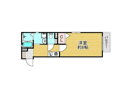 シャーメゾン岸里(1K/2階)の間取り写真