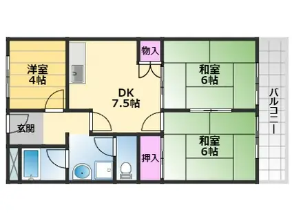 エステートハイツ(3DK/3階)の間取り写真