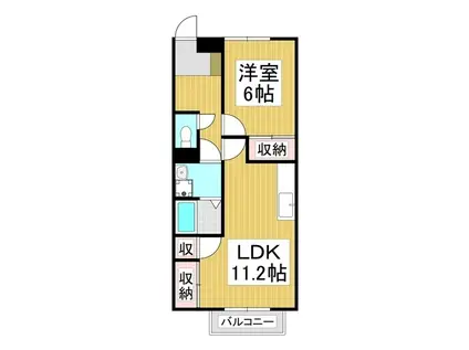 クロワール清水(1LDK/2階)の間取り写真