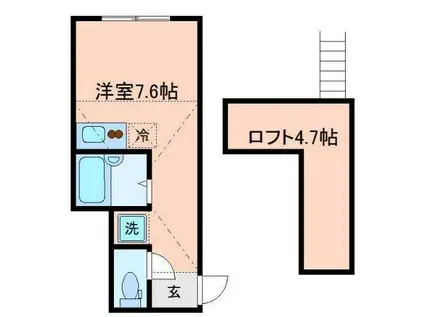 ポモドーロ三軒茶屋(ワンルーム/1階)の間取り写真
