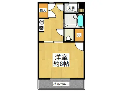 ボイスデムドン(1K/1階)の間取り写真