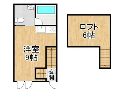 エコホームS1(ワンルーム/1階)の間取り写真