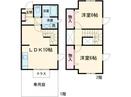 ルミナリエ(2LDK/1階)の間取り写真