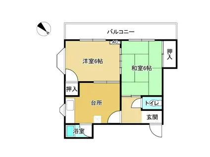 NAGOMIハイツ(2DK/2階)の間取り写真