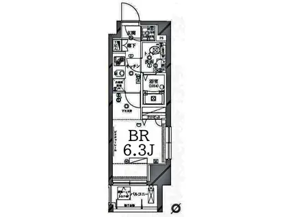 クレイシア新横浜(1K/2階)の間取り写真