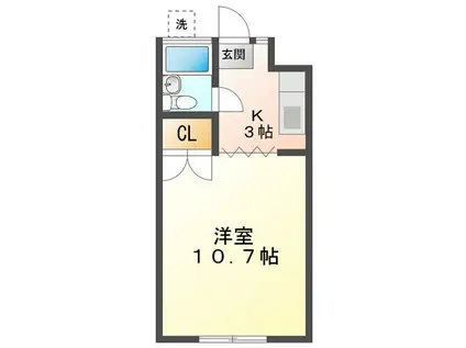 コーポ1K 南棟(1K/1階)の間取り写真