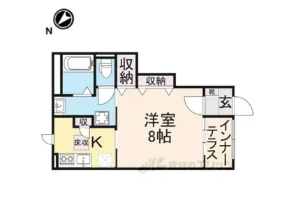 プライムテラス(1K/1階)の間取り写真