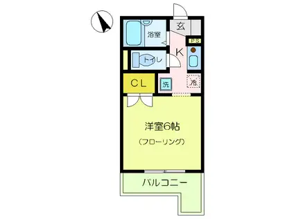 メゾン・ド・アルカディア(ワンルーム/2階)の間取り写真