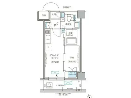 パークアクシス文京本郷(1DK/5階)の間取り写真