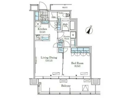 メルクマール京王笹塚レジデンス(1LDK/15階)の間取り写真