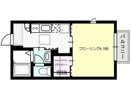 プレシャスコートA棟(1K/2階)の間取り写真