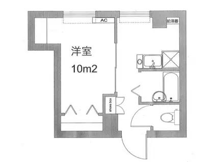 リビエール白楽(1K/2階)の間取り写真