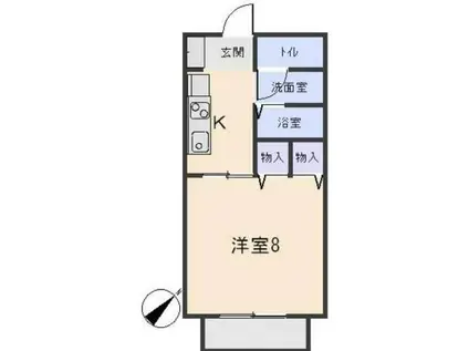 サープラスソネット(1K/2階)の間取り写真