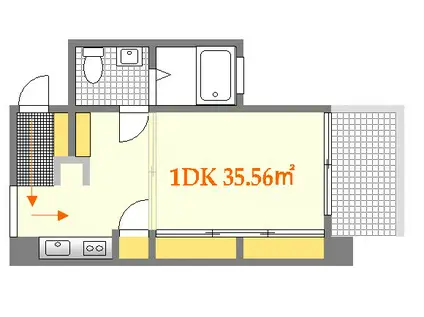 ツインクレスト(1DK/7階)の間取り写真