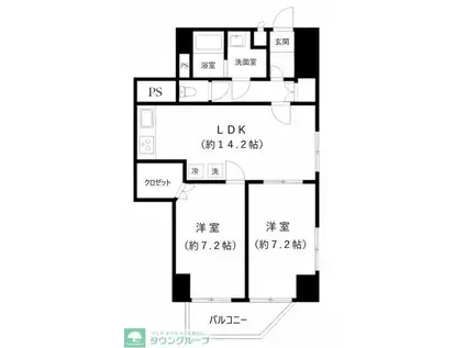 小豆沢ローズハイム(2LDK/3階)の間取り写真