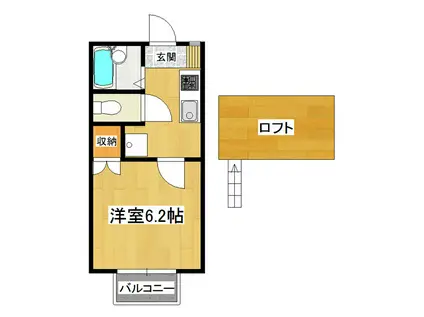 桂コーポ北荒川沖(1K/2階)の間取り写真