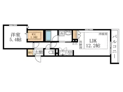 AF ペット共生・クレールメゾン(1LDK/2階)の間取り写真